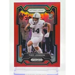 2024 Panini Prizm Draft Picks Theo Johnson Rookie Red Prizm 198/299 Giants RC